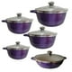 thumbnail image 1 of Batería de Cocina RD Royal Cook Morada Granito/tapa cristal 10 piezas, 1 of 5