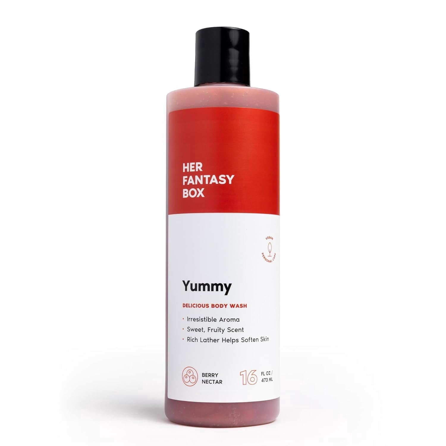 Her Fantasy Box Yummy | Body Wash - Indulgent, Luxurious Body Wash for Deep Cleansing, Moisturizing, and Nourishing Skin - Refreshing Scent for All Skin Types - 16 oz