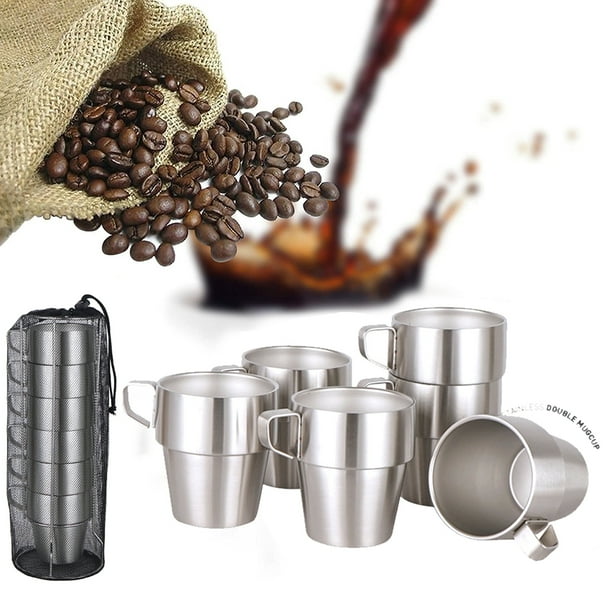 Stackable Coffee Cup,6Pcs Stackable Coffee Mugs Camping Coffee Cup