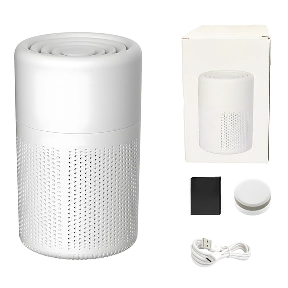 Small Air Purifier for Home, Portable Air Cleaner with H13 HEPA Filter & Active Carbon, 360° Air Inlet, USB Powered, Desktop Air Purifier for Allergies, Dust, Smoke, Odors