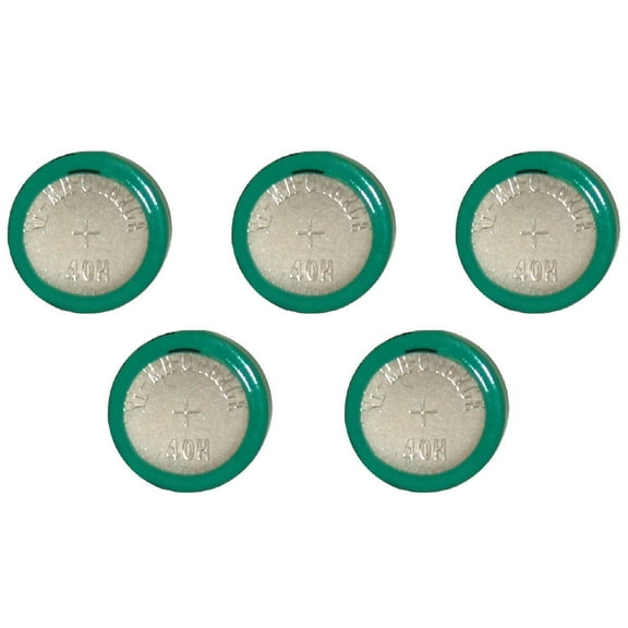 GJX  5 Pc 40mAh Rechargeable Solar Battery 1.2V NiMH 40H Flat Top Button Batteries