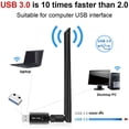 thumbnail image 2 of Adaptador Wifi para PC, Dongle Wifi de red inalámbrica Usb 3.0 de 1200Mbps con antena 5Dbi para escritorio/portátil, banda dual 2,42G/5,8G 802.11Ac, compatible con Windows 11/10/8/8.1/7/Vista/Xp Ormromra CZDZ-ST126, 2 of 9