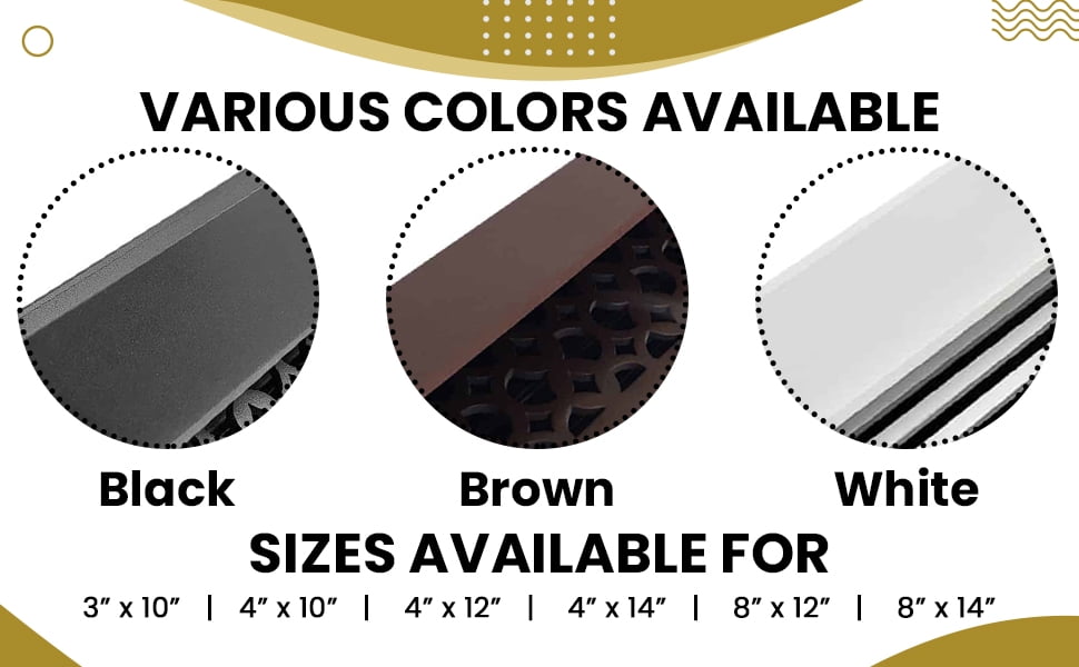 Prima Decorative Hardware Floor Vent Air Deflector 4″x12″ Heavy Duty Cast Aluminum - White