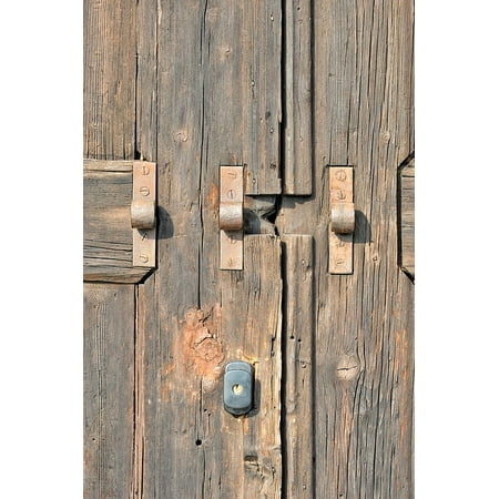 Acrylic Face Mounted Prints Rust Paint Wood Door Ancient