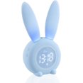 thumbnail image 1 of Despertador infantil, despertador luminoso para niños, bonito despertador de conejo, lámpara de noche con función de repetición, visualización automática de hora/fecha/temperatura, luz nocturna, rega TUNC Sencillez, 1 of 5