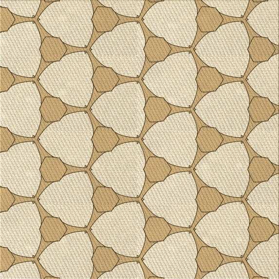 Ahgly Company Machine Washable Indoor Square Transitional Peru Brown Area Rugs, 7' Square