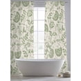 thumbnail image 5 of Farmhouse Sage Green Floral Sheer Curtains 96 Inch Long 2 Panels, Linen Boho Flower Rustic Country Light Filtering Rod Pocket Semi Sheer Curtains, Sheer Voile Drapes for Living Room Bedroom, 52"x96", 5 of 5