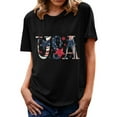 thumbnail image 1 of Tops de verano para mujer Día de la independencia Estampado de vacaciones Manga corta Cuello redondo Casual Loose Fit Graphic Tees Pompotops  hkajfhjk469086, 1 of 4