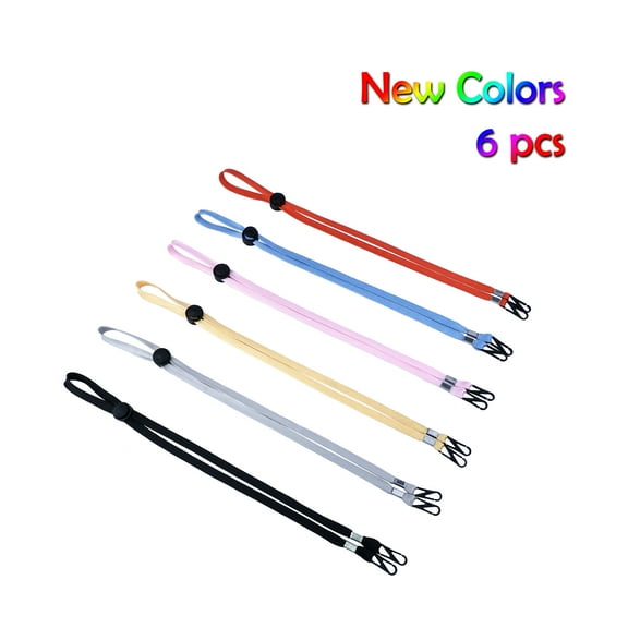 GGM Adjustable Face Mask Mouth Cover Lanyard Neck Strap Holder Extender Ear Saver 6 Pcs (6 Colors)