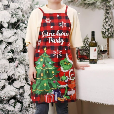 

Cuoff Toys Christmas Home Christmas Supplies Linen Color Painting Apron Restaurant Kitchen Festive Atmosphere Layout Props