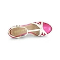 thumbnail image 5 of BLISSFUL STEP Valentine's Women's Platform T Strap Bow Vintage Block Heels Pumps Hot Pink 7, 5 of 8