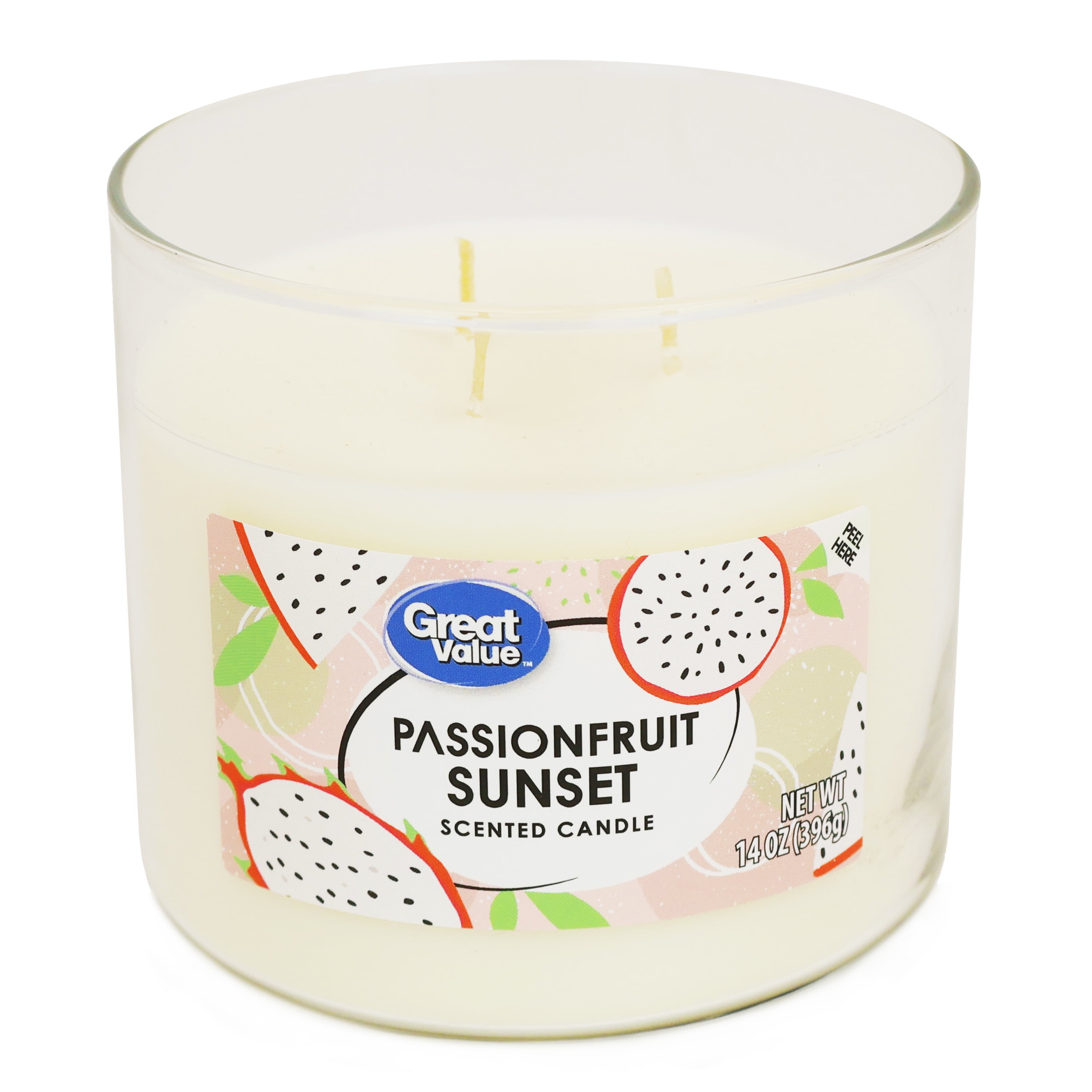Great Value Passionfruit Sunset Scented Jar Candle, 14 oz