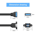 thumbnail image 3 of 90 Degree UP/Down Angle USB 3.0 19/20Pin to Dual USB-A Female Port Adapter Cable Motherboard Internal Extension Cord B,1 x Cable, 3 of 8