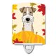 thumbnail image 1 of Caroline's Treasures - Luz nocturna de cerámica para el Día de Acción de Gracias de Fox Terrier con pelo de alambre, 6 x 4, multicolor Caroline's Treasures BB2053CNL, 1 of 1