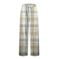 thumbnail image 5 of SnnmBlm Men's Cotton Super Soft Flannel Plaid Pajama Pant Khaki 2XL, 5 of 7