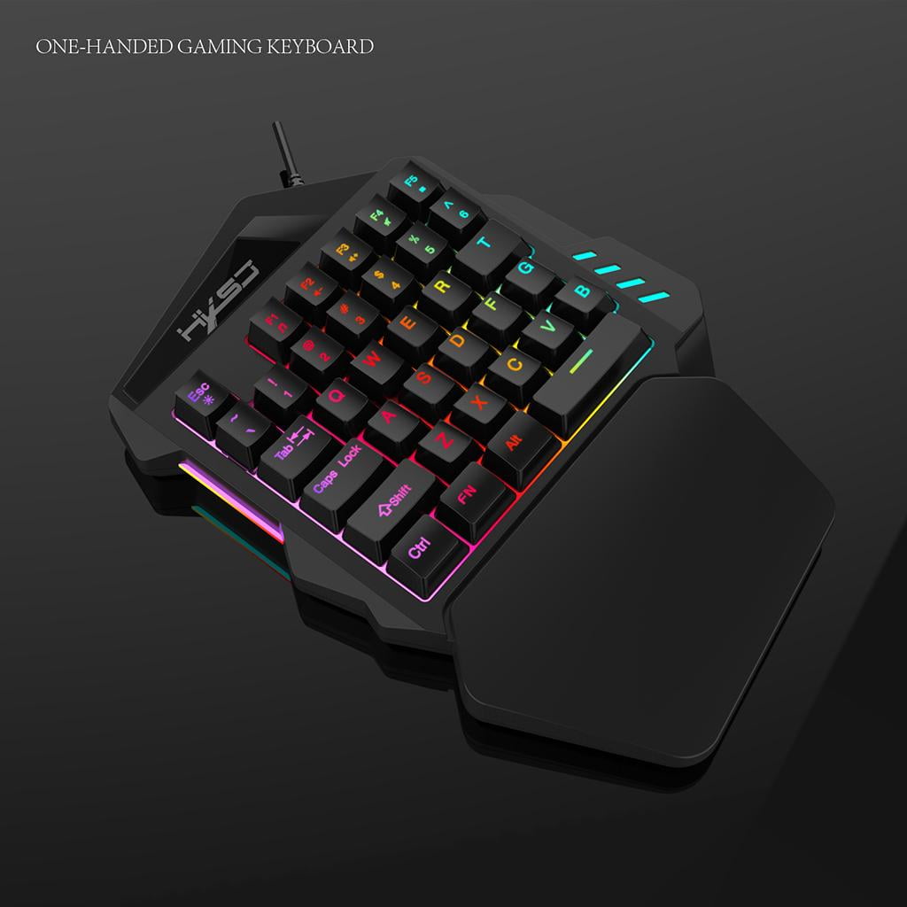  One Handed Gaming Keyboard RGB Backlit, 35 Keys Portable Mini  Gaming Keypad Ergonomic Professional Keyboard, Single Hand Mechanical Gaming  Keyboard with Wrist Rest Support for LOL/PUBG/MOBA/MMO/FPS : Video Games