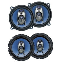2 Pyle PL63BL 6.5" 360W 3-Way and PL53BL 5.25" 200W Car Audio Coaxial Speakers