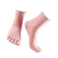 thumbnail image 1 of tredstone 1Pair Comfy Five Toe Socks Cotton High Crew Sock Athletic Solid Socks Pink, 1 of 8
