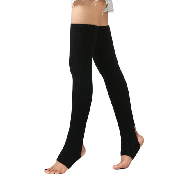 sweethay Calentadores de piernas, calcetines de moda, cálidos, gruesos, invierno, otoño, baile, medias para piernas, medias de Ballet Ropa, zapatos y accesorios Miscelánea Negro