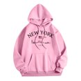 thumbnail image 1 of WEAIXIMIUNG Sweat-Shirt Habillé pour Femmes Décontracté Col Rond avec Poche Imprimé Lettres Anglaises, 1 of 3