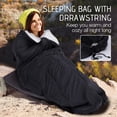 thumbnail image 3 of REDCAMP 4-in-1 Wearable Camping Poncho Blanket, Waterproof Windproof Outdoor Blanket with Hood & Pocket, Lightweight Portable, 200x140cm, Black, 3 of 4
