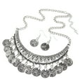 thumbnail image 2 of Jiaroswwei Women's Vintage Coin Style Choker Necklace Hook Earrings Statement Jewelry Set, 2 of 7