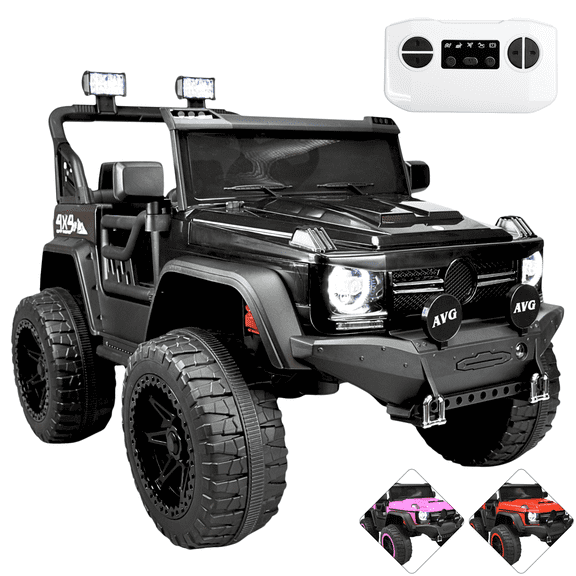 Montable Eléctrico Camioneta 4x4 para Niños Luz Sonido Bluetooth Control Remoto 12v - Negro