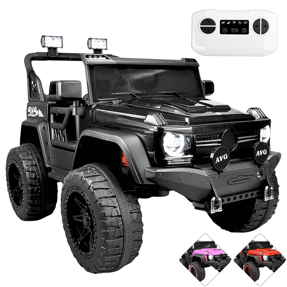 Montable Eléctrico Camioneta 4x4 para Niños Luz Sonido Bluetooth Control Remoto 12v - Negro