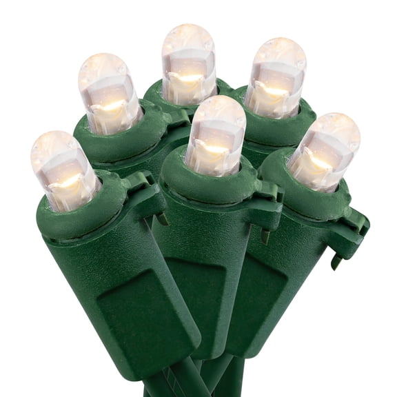 Indoor/Outdoor 500-Count LED Dome Christmas String Lights, Warm White, Green Wire, 103.7', by Holiday Time