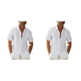 thumbnail image 1 of Sonducket Camisa con botones para hombre, camisetas de diseño Simple de Color sólido para caminar en la playa de verano para niños, ropa de Blanco XXL 2Conjunto, 1 of 6