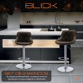 thumbnail image 2 of Set De 2 Bancos Altos Con Respaldo Apoyapiés Giratorio 360° Ajustable Antideslizante Cuero Pu Acero Cromado Color Café Blick, 2 of 8