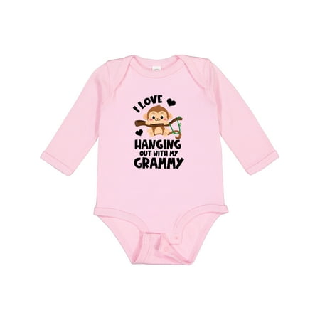 

Inktastic Monkey I Love Hanging out with My Grammy Boys or Girls Long Sleeve Baby Bodysuit