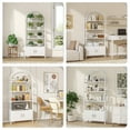 thumbnail image 6 of ModFurne Arched Bookcase with Doors,71" Tall Arched Bookshelf, 4-Shelf Open Display Bookshelf, Freestanding Storage Unit for Living Room/Office, White, 6 of 7