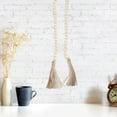 thumbnail image 4 of OFFIGAM Ivory Wooden Beads Garland with Tassels, Rustic Farmhouse Style Wall Hanging, Home Decor, 4 of 10