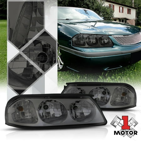 04 Chevy Impala - Smoke Tinted Lens Headlight Clear Corner Signal Reflector for 00-05 Chevy Impala 01 02 03 04