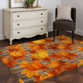 thumbnail image 4 of Rectangle Area Rugs 3 x 5 Ft, Orange Fall Non-Slip Residential Carpet, Pumpkins Thanksgiving Maple Leaf Indoor Crawling Mats Runner Rugs for Living Room/Dining Room/Bedroom, 4 of 8