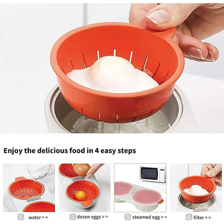 Portable Microwave Oven Egg Cooking Cup Egg Bolier Eggs Poacher with Lid
