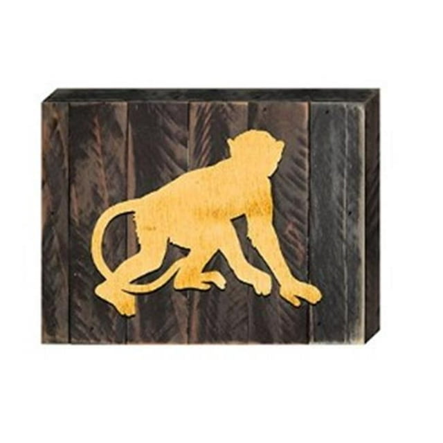 Designocracy 98233-18 Vintage Monkey Art on Board Wall Decor