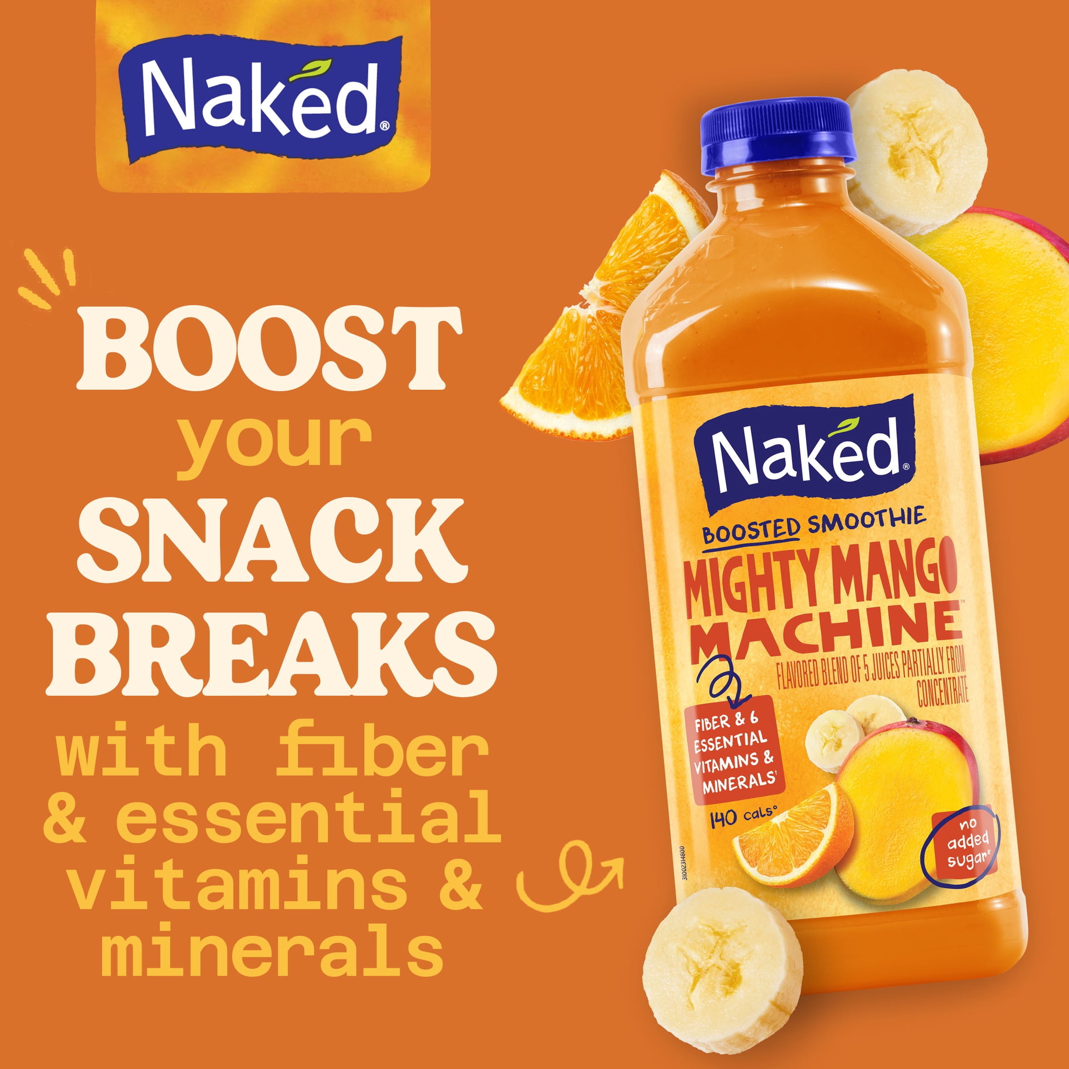 Naked Boosted Smoothie Mighty Mango Machine, 46 fl oz Bottle