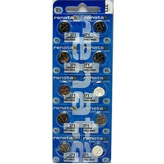 renata silver oxide watch battery 371 - sr920sw (10 batteries)