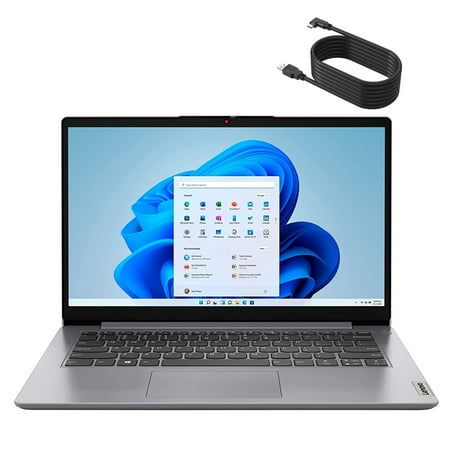 Lenovo IdeaPad 1i 14" Laptop Computer, Intel Celeron N4020 up to 2.8GHz, 4GB LPDDR4 RAM, 64GB eMMC, 802.11AC WiFi, Bluetooth, Type-C, Cloud Grey, Windows 11 S