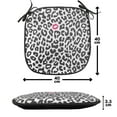 thumbnail image 4 of Safari Chair Seating Cushion Set of 2, Leopard Cheetah Animal Print Kiss Shape Lipstick Mark Dotted Trend Art, Seat Pads with Anti-slip Backing, 16"x16", Charcoal Grey and Pink, by Ambesonne, 4 of 7