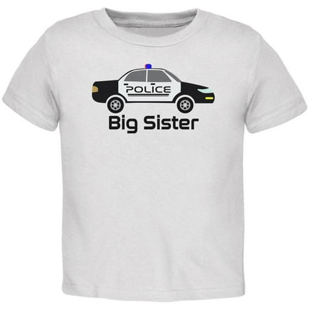 

Big Sister Police Car Toddler T Shirt White 3T