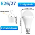 thumbnail image 2 of Rechargeable Emergency Light Bulbs, Battery Powered LED Light Bulb 6500K Daylight E26 12W 70W Equivalent with 1200mAh for Home Power Outage Camping Hurricane, 4 Pack, 2 of 6