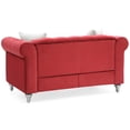 thumbnail image 5 of HomeStock Coastal Cottage Loveseat, 60" x 34" x 30" Jeweled Tufted Micro Suede with Pocketed Coil Seats for Comfort-Color:Burgundy, 5 of 5