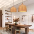 thumbnail image 4 of ZXNYH Rattan Woven Pendant Light, Handmade Ceiling Pendant Lighting Chandelier, Hanging Lampshade Fixture Home Decoration, 4 of 7