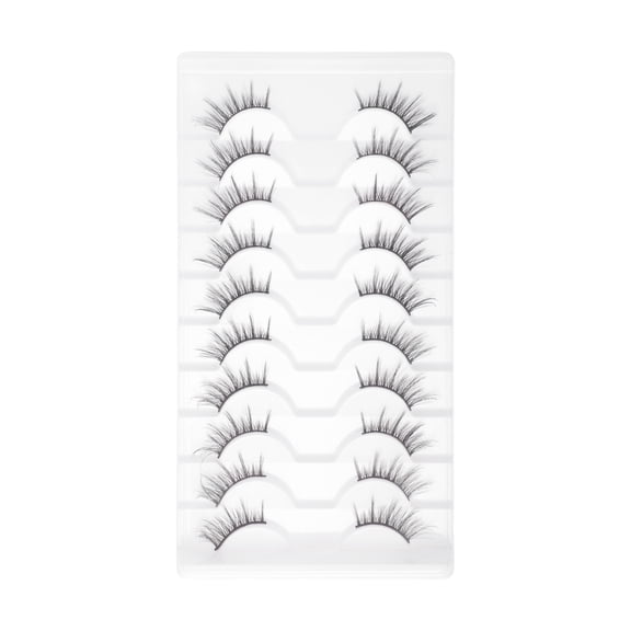 Unique Bargains 10 Pair Dense False Eyelashes for Makeup Black J04