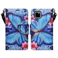 thumbnail image 2 of Apple iPhone 12 / iPhone 12 Pro Case, Leather Wallet Case Kickstand Phone Case for iPhone 12/12 Pro - Blue Butterfly, 2 of 5