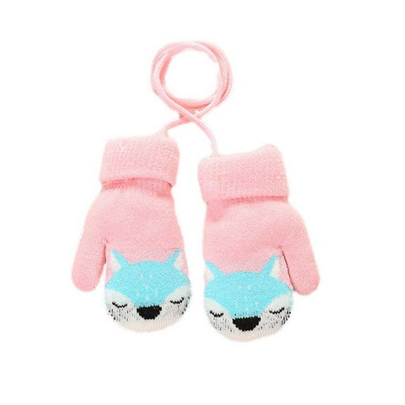 Odeerbi Gloves For Boys Girls Winter Gloves Toddler Baby Knitted Children Knitted Children Solid Color Thickened Warm