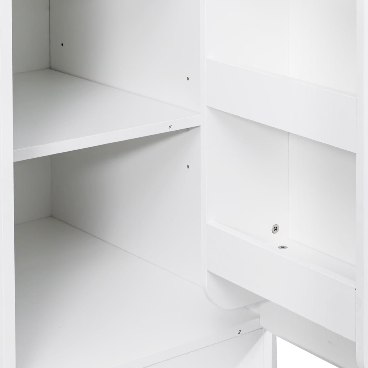GZXS 70.87" Tall White Pantry Cabinet with 4 Door Shelves, Adjustable Interior Shelves, 3 Drawers, Freestanding Narrow Cupboard for Kitchen, Dining, Living Room, Bedroom